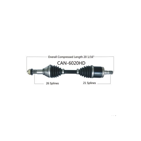 Wide Open Heavy Duty CV Axle for CAN AM HD FRONT LEFT OUTLANDER RENEGADE 13- CAN-6020HD - main